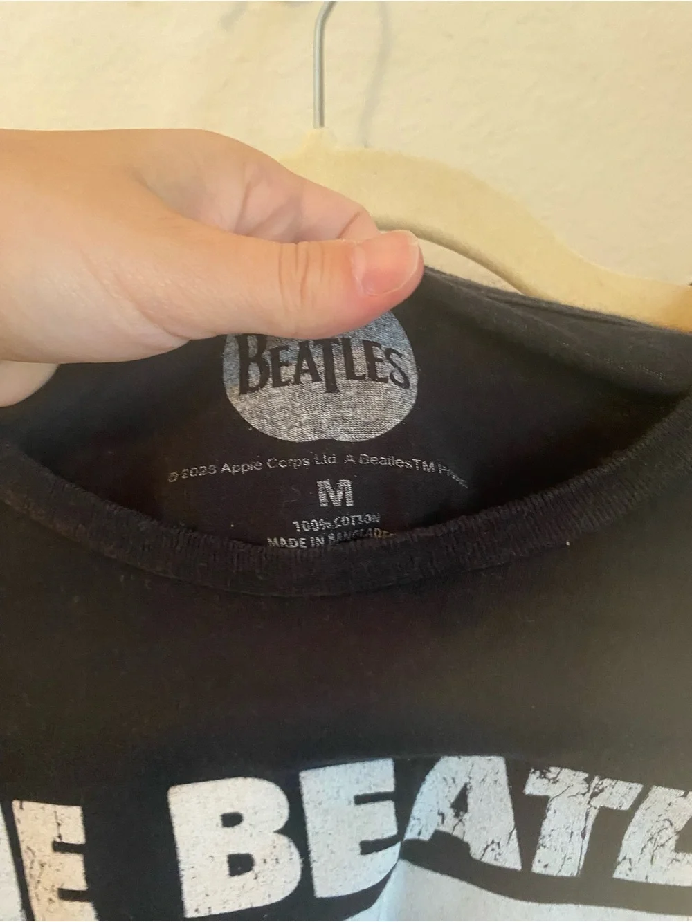 The Beatles Black Short Sleeve T-Shirt with Abbey Road Print